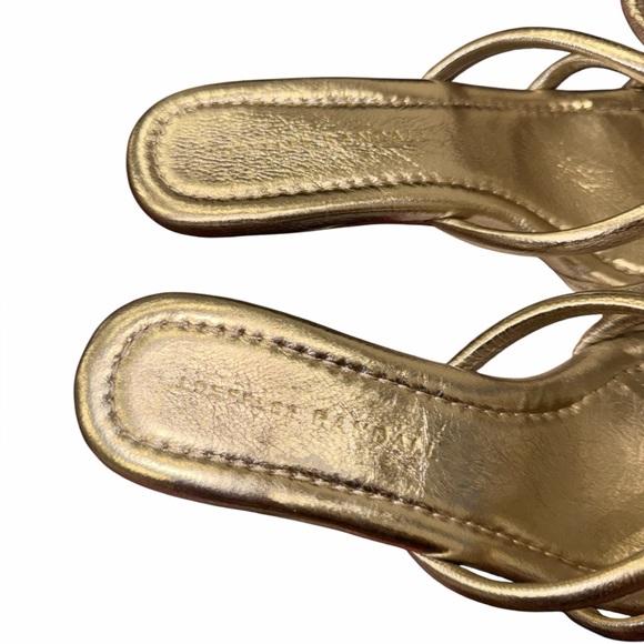 Loeffler Randall Neely Metallic Leather Kitten Heel Sandals Gold 6.5 - Picture 7 of 10